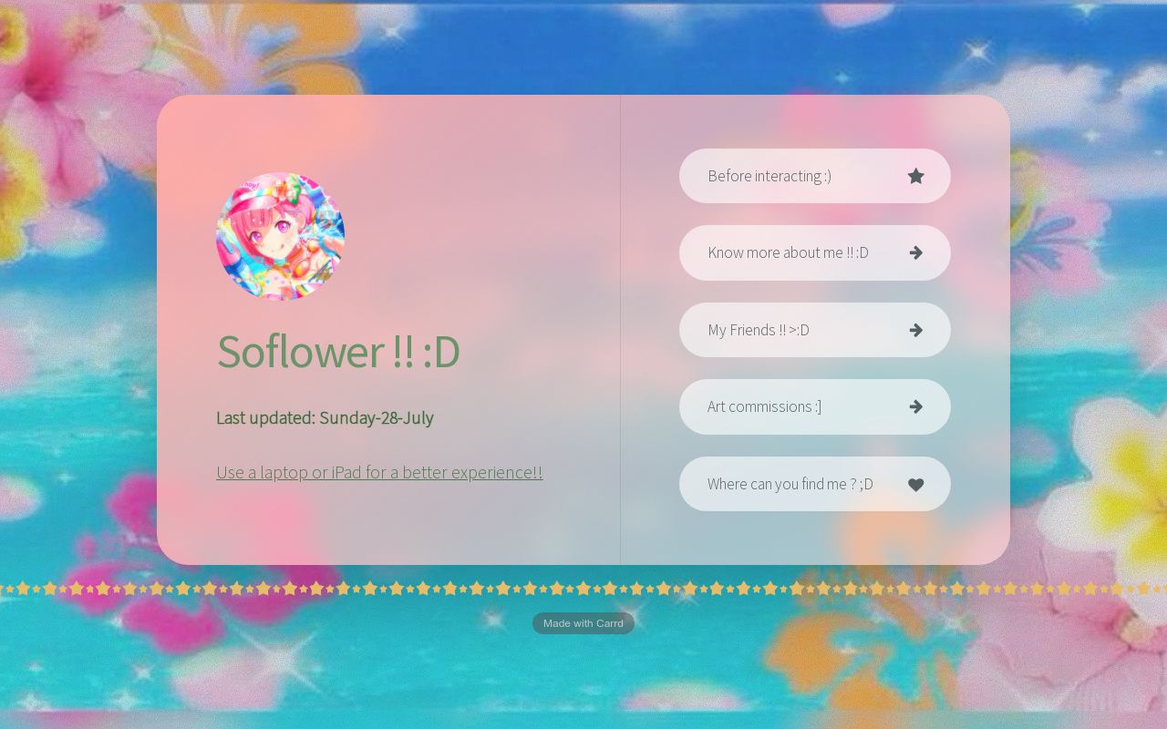Soflower’s carrd!!